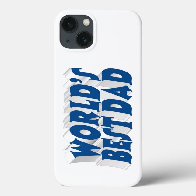 Funda De Case-Mate Para iPhone Mejor Papá texto azul marino 3d (Reverso)