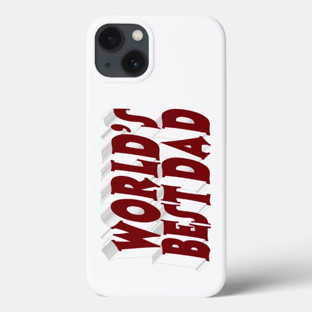 Funda De Case-Mate Para iPhone Mejor Papá texto burdeos 3D (Reverso)