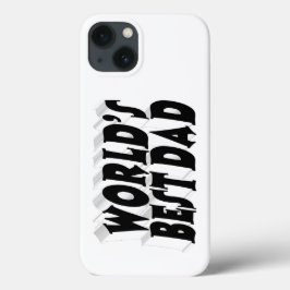 Funda Para iPhone 13 Mejor Papá texto negro en 3d
