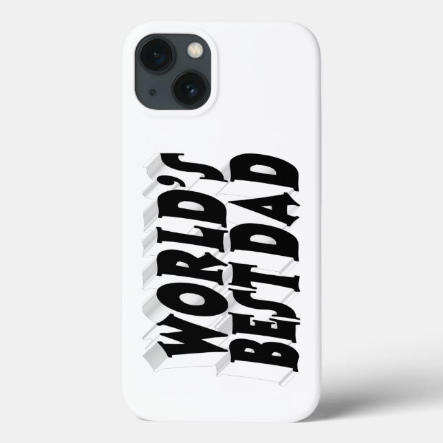 Funda De Case-Mate Para iPhone Mejor Papá texto negro en 3d (Reverso)