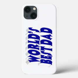 Funda Para iPhone 13 Mejor texto en 3D azul de Papá
