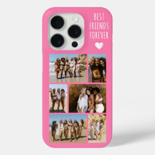 Funda Para iPhone 15 Pro Mejores Amigas Para Siempre 6 Foto Rosa