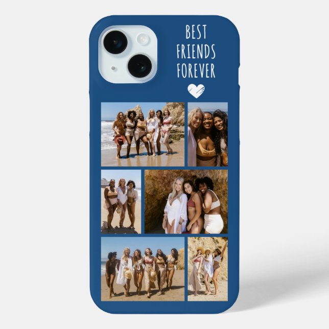 Funda De Case-Mate Para iPhone Mejores Amigos Para Siempre 6 Foto Azul (Reverso )