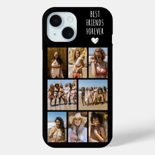 Funda Para iPhone 15 Mejores Amigos Por Siempre 8 Foto Negra