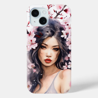 Funda Para iPhone 15 Melanie Sakura Cherry Blossom Chica