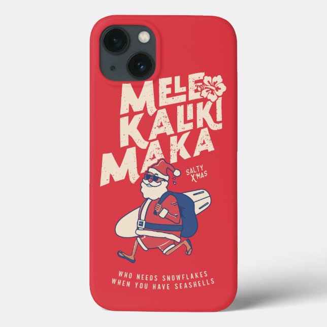 Funda De Case-Mate Para iPhone Mele Kalikimaka - Divertidos Navidades de Santa Ha (Reverso)