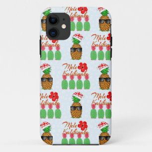 Funda Para iPhone 11 Mele Kalikimaka Hawaiana Piña Feliz Navidad