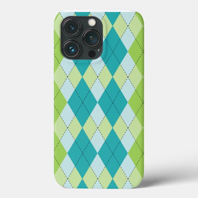Funda De Case-Mate Para iPhone Melon Mod Argyle verde azulado (Reverso )
