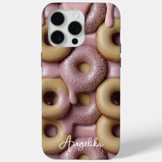 Funda Para iPhone 15 Pro Max Melting Donuts Personalized Name