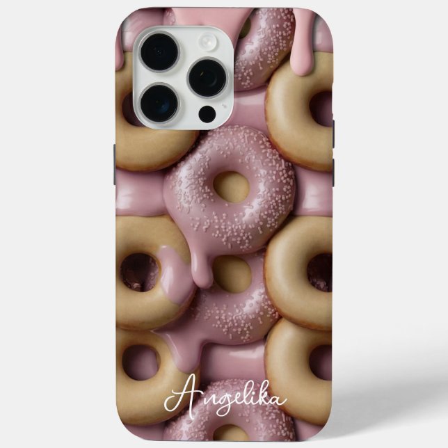 Funda De Case-Mate Para iPhone Melting Donuts Personalized Name (Reverso )
