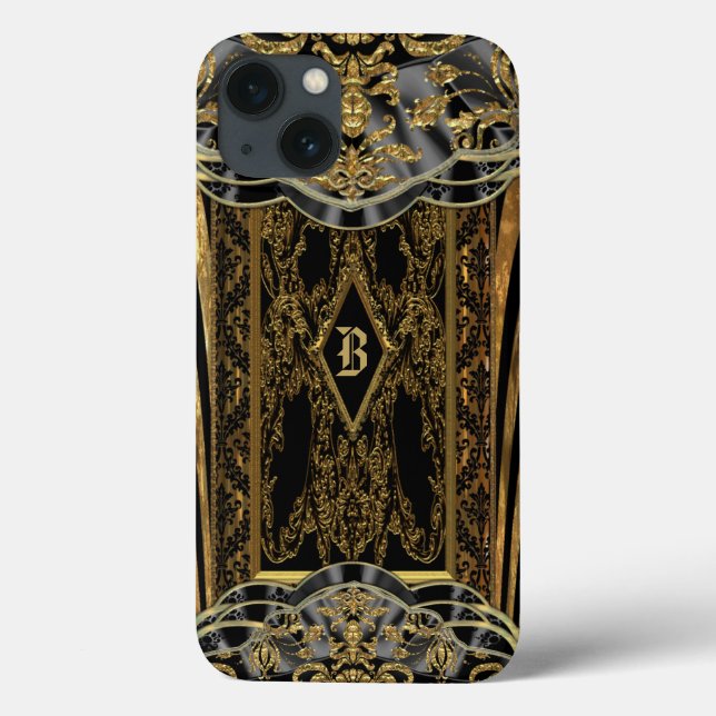 Funda De Case-Mate Para iPhone Meltizgaurd Protection Monograma barroco (Reverso)