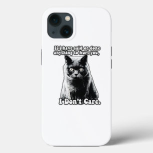 Funda Para iPhone 13 Meme divertido de gato gruñón para personas y dueñ