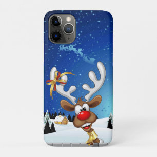 Funda Para iPhone 11 Pro Meme Divertido de Navidad de Reno Mirando