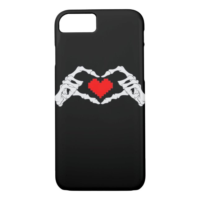 Funda De Case-Mate Para iPhone Meme Skeleton Heart And Hands (Reverso)