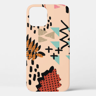 Funda Para iPhone 12 Memphis otoño otoño otoño follaje y hojas con geom