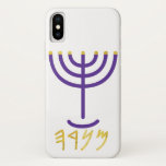 Funda Para iPhone X Menorah Paleo Hebrew<br><div class="desc">Letras en hebreo de Menorah Paleo. Personalice agregando su propio nombre. Para hacer de este su propio diseño 'Haga clic para Personalizar más adelante" ... o 'Transfiera este diseño' para imprimir el mismo diseño en un producto diferente. ¿De dónde viene la Menorah? Viene de la Biblia, en el libro del...</div>