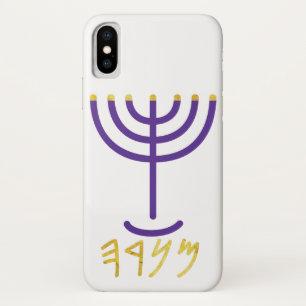 Funda Para iPhone X Menorah Paleo Hebrew