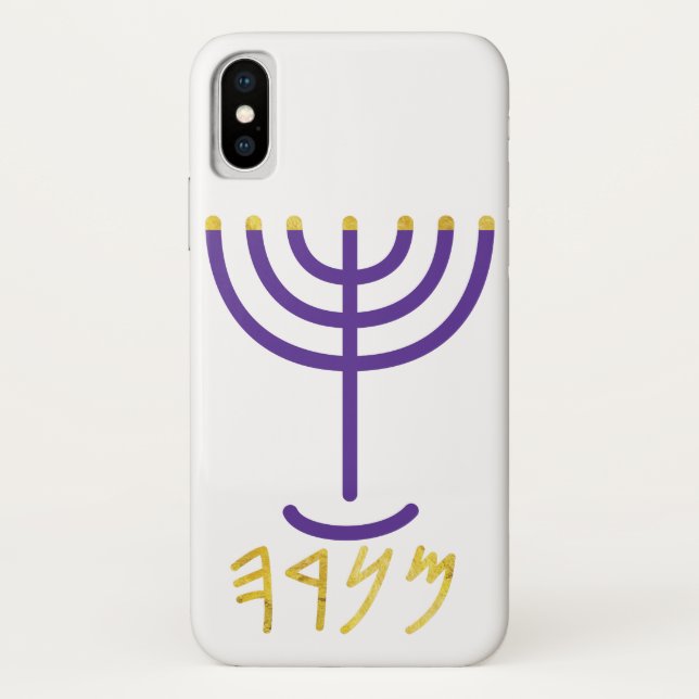 Funda De Case-Mate Para iPhone Menorah Paleo Hebrew (Reverso)
