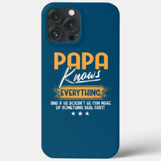 Funda Para iPhone 13 Pro Max Mens Papa Knows Everything Funny Father's Day
