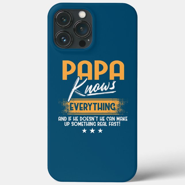 Funda De Case-Mate Para iPhone Mens Papa Knows Everything Funny Father's Day  (Reverso )