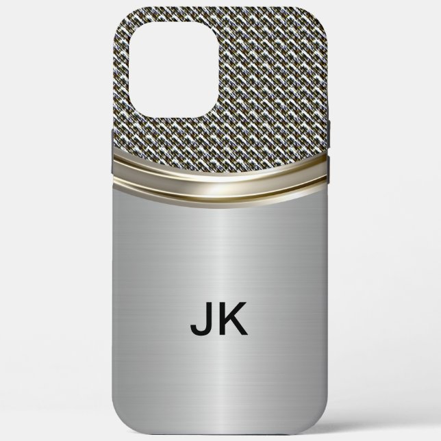 Funda De Case-Mate Para iPhone Mens Profesional Monograma Metálico (Reverso )