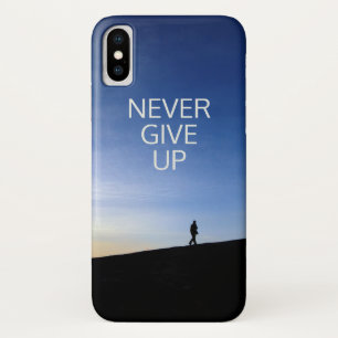 Funda Para iPhone X Mensaje Inpiracional, Nunca Renuncies,