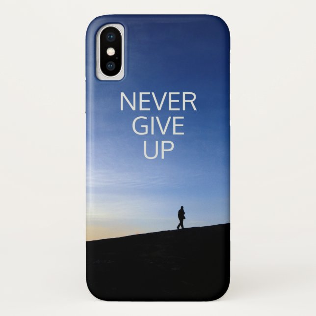 Funda De Case-Mate Para iPhone Mensaje Inpiracional, Nunca Renuncies, (Reverso)