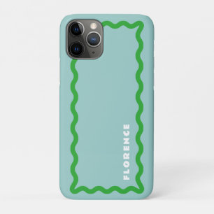 Funda Para iPhone 11 Pro Menta y verde brillante riña con texto
