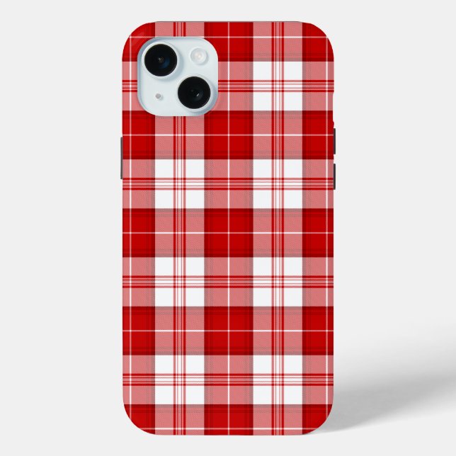 Funda De Case-Mate Para iPhone Menzis tartán platillos rojos (Reverso )