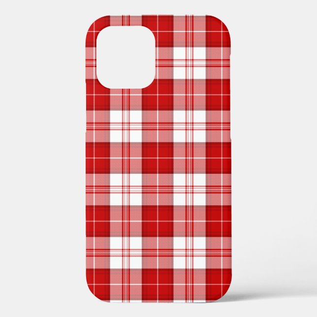 Funda De Case-Mate Para iPhone Menzis tartán platillos rojos (Reverso )