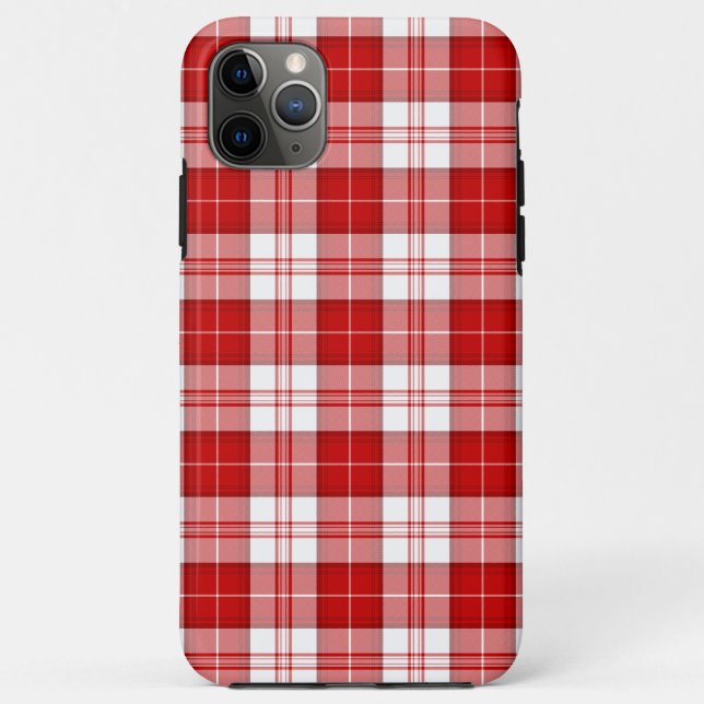 Funda De Case-Mate Para iPhone Menzis tartán platillos rojos (Reverso)