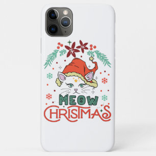 Funda Para iPhone 11 Pro Max Meow Navidades, Feliz Navidad