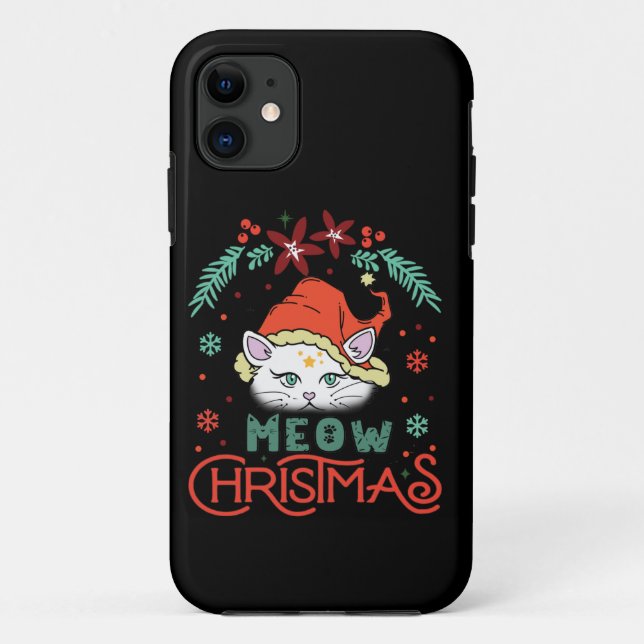 Funda De Case-Mate Para iPhone Meow Navidades, Feliz Navidad (Reverso)