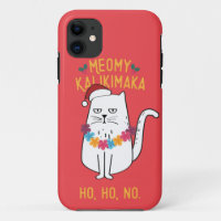 Meowy Kalikimaka Funny Cat Santa Hat Navidades