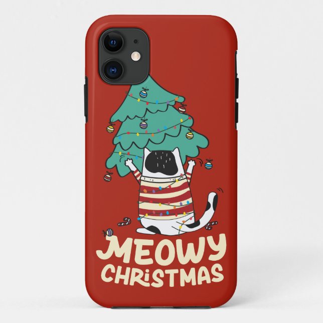 Funda De Case-Mate Para iPhone Meowy Navidades Funny Cat Lover (Reverso)