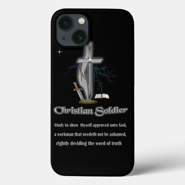 Funda De Case-Mate Para iPhone merchandising de soldado cristiano (Reverso)