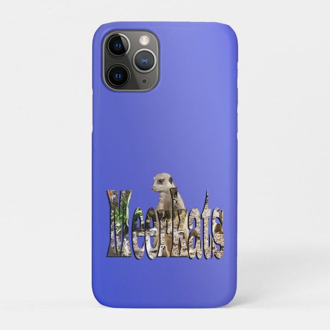 Funda De Case-Mate Para iPhone Merkats azules, (Reverso)