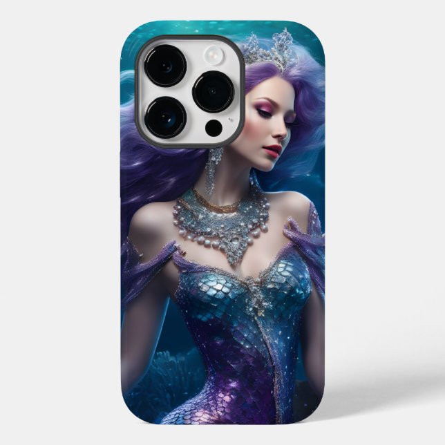 Funda De Case-Mate Para iPhone Mermaid Purple Hair (Reverso )