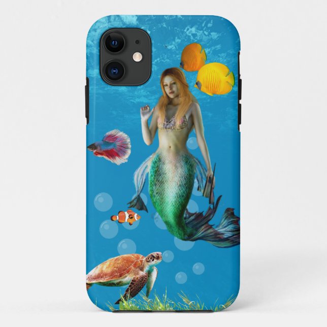 Funda De Case-Mate Para iPhone Mermaid subacuático Treasure Hunt Fantasy Blue (Reverso)