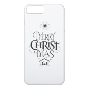 Funda Para iPhone 8 Plus/7 Plus Merry Christ Mas Navidades religiosos caligrafía