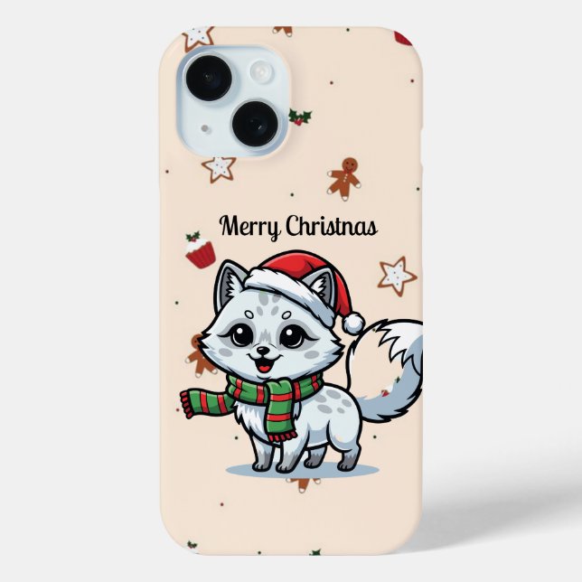 Funda De Case-Mate Para iPhone Merry Christmas | Cute Dog Holiday Phone Case (Reverso )