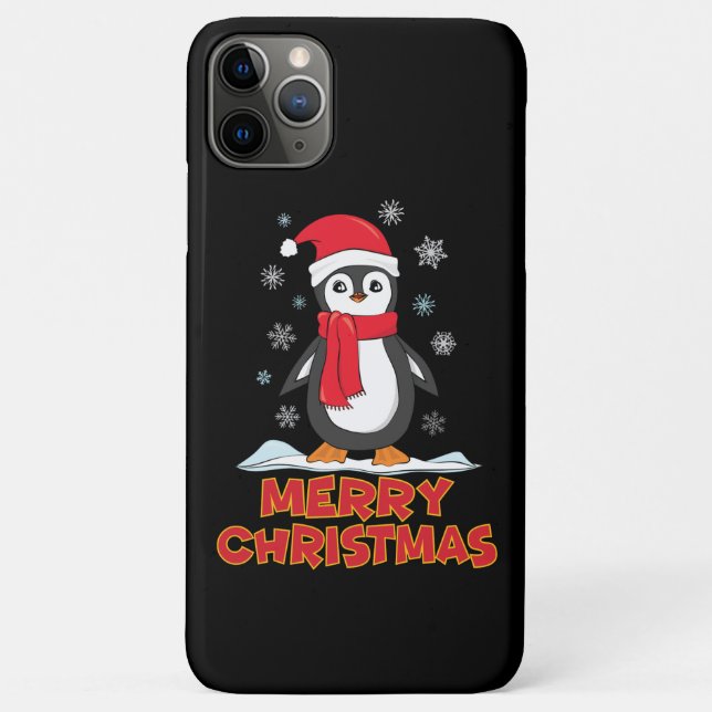 Funda De Case-Mate Para iPhone Merry Christmas Cute Penguin (Reverso)