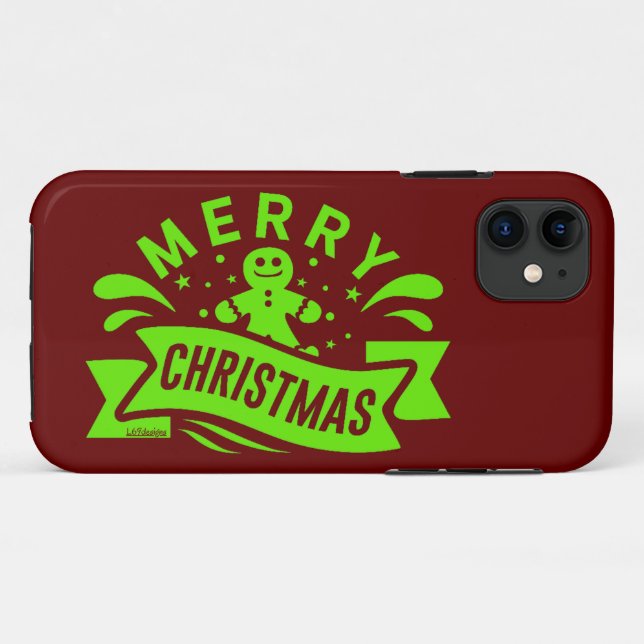 Funda De Case-Mate Para iPhone MERRY CHRISTMAS divertido hombre de pan de jengibr (Reverso (horizontal))