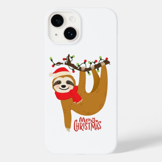 Funda De Case-Mate Para iPhone Merry Christmas Sloth | Vacaciones (Reverso )