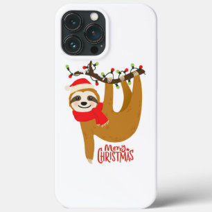 Funda Para iPhone 13 Pro Max Merry Christmas Sloth   Vacaciones