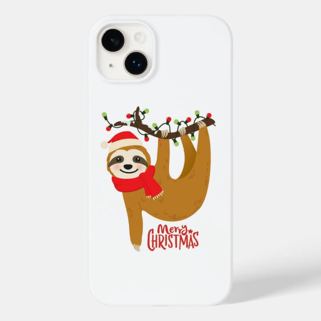 Funda De Case-Mate Para iPhone Merry Christmas Sloth | Vacaciones (Reverso )