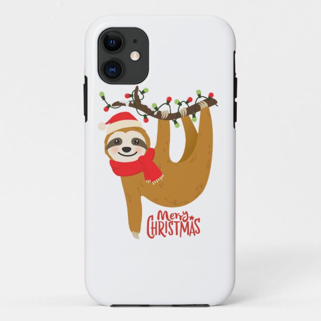 Funda De Case-Mate Para iPhone Merry Christmas Sloth | Vacaciones (Reverso)
