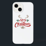 Funda Para iPhone 14 De Case-Mate Merry Christmas Vintage Design | Rojo y Verde<br><div class="desc">Merry Christmas Vintage Design | Rojo y Verde</div>