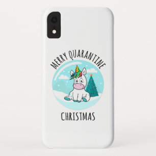 Funda Para iPhone XR Merry Quarantine Navidades Unicorn