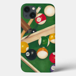 Funda Para iPhone 13 Mesa estilo Billar con bolas y chalecos